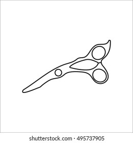 Barber scissors sign line symbol icon on background