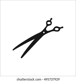 Barber scissors sign silhouette symbol icon on background