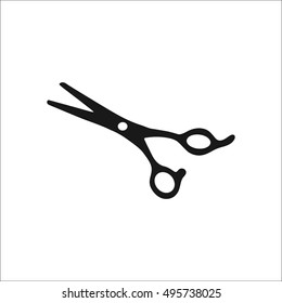 Barber scissors sign silhouette symbol icon on background