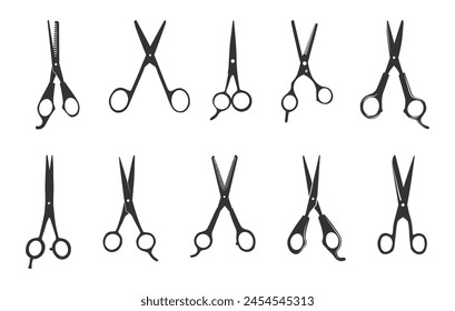 Friseur Schere Silhouette, Schere Silhouette, Haarschere Silhouette,   Scheren-Vektorillustration 