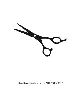 Barber scissors simple icon on white  background