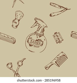 Barber seamless pattern. Vector illustration.