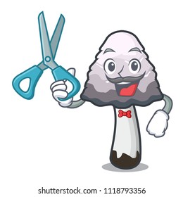 Barber shaggy mane mushroom character cartoon