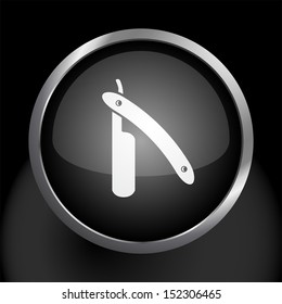 Barber Shaving Razor Icon Vector Glass Icon