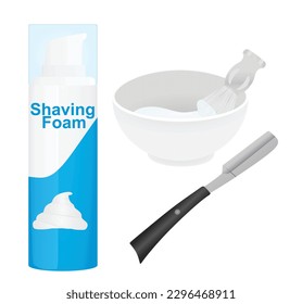 Barber shaving set. vector illustration