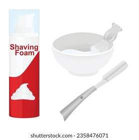 Barber shaving set. vector illustration