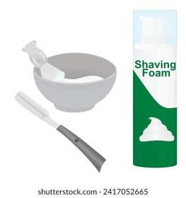 Barber shaving set. vector illustration
