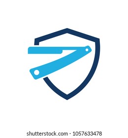 Barber Shield Logo Icon Design
