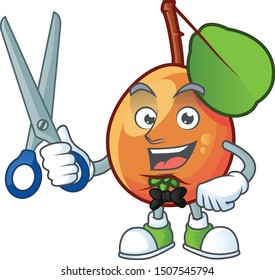 Barber shipova fruit cartoon character for logo