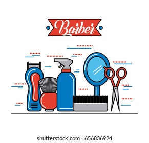 barber shop accessories illustration