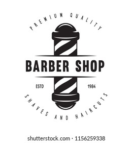 Barber shop badge. Barbers hand lettering. Design elements for logo, labels, emblems. Vector vintage illustration.