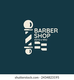 barber shop badge logo in vintage style
