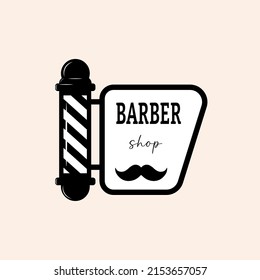 Barber shop badge vector logo template.