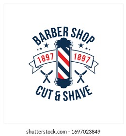 Barber shop badges. Barbers hand lettering. Design elements collection for logo, labels, emblems. Vector vintage illustration.