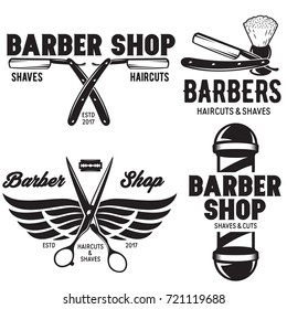 Barbershop Logo Sketch Minimalis Vintage Stock Vector (Royalty Free ...