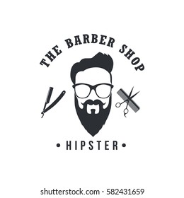 Barber Shop Badges Vintage Cool Retro Design Elements. Logo, Labels, Banner, Emblems. Vector Illustration 