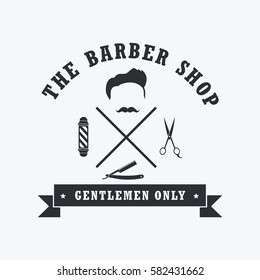 Barber Shop Badges Vintage Cool Design Elements. Logo, Labels, Banner, Emblems. Vector Illustration 