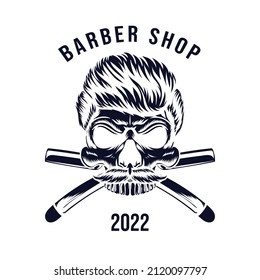 Barber shop black sticker design