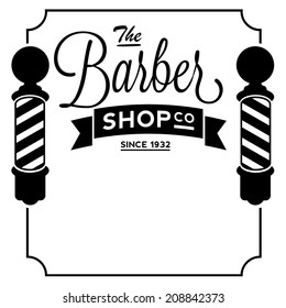 barber shop border vintage