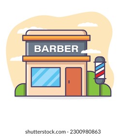 Ilustración de dibujos animados de Barber Shop