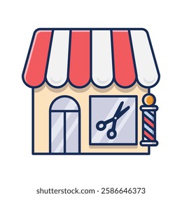 Barber shop building icon vector design template basic RGB