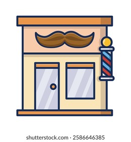 Barber shop building icon vector design template basic RGB