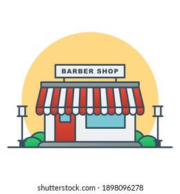 Barber shop building vector illustration