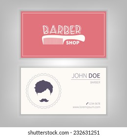 barber shop business card design template