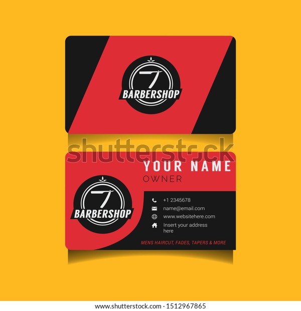 Barber Shop Business Card Template Hand Stock Vector Royalty Free 1512967865