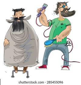 barber shop - cartoon