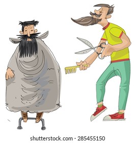 barber shop - cartoon