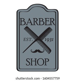 Barber Shop Colored Logo, comb, mustache, emblem, badge, freehand, drawing, design, vector, hair salon, hairdresser, vintage, retro, men, grooming, sign, illustration, tag, label, haircut, care, old