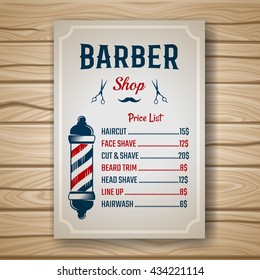 Haircut Chart For Barber Shops