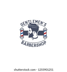 Barber shop concept logo design template