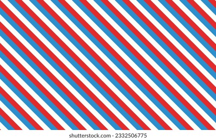 Barber shop concept pattern. Barbershop background. Vector red, white and blue diagonal lines seamless pattern