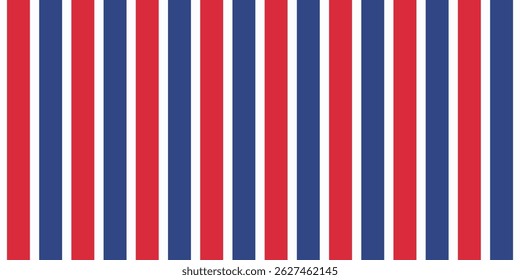 Barber shop concept pattern. Vector red, white and blue diagonal lines seamless texture