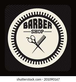 Barber shop design over black background, vector illustration