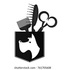 Barber shop for dogs and cats symbol for business