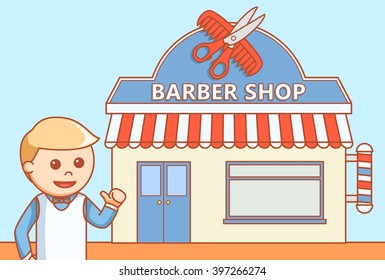 Barber shop  doodle illustration