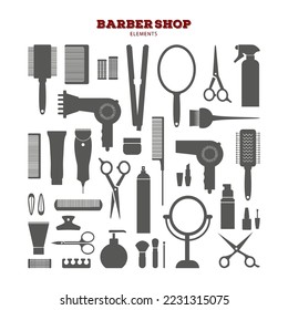 BARBER SHOP ELEMENT VECTOR LOGO