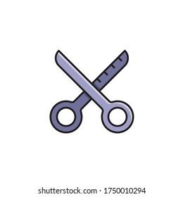 Barber shop equipment vector icon symbol tools isolated on white background