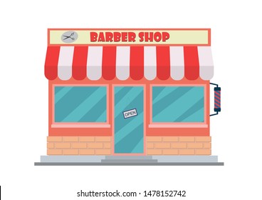 barber shop flat design vector illustrations