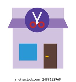 Barber Shop Flat Icon Design For Personal nad Commercial Use