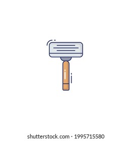 Barbería Icono plano aislado en fondo blanco 