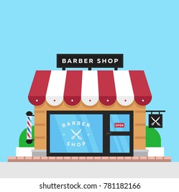 Barber shop flat illustration design for your needs witch scissors and more