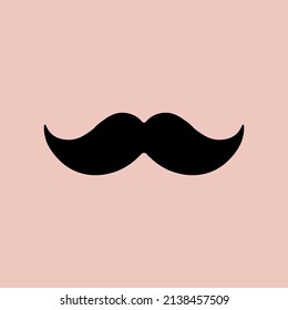Barber shop flat mustache illustration.