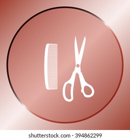 Barber Shop Flat Paper Cut Style Stock Vector Icon