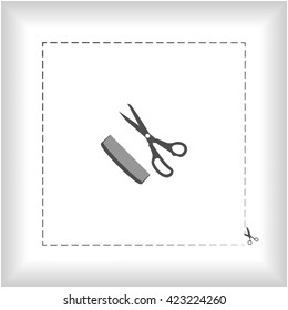 Barber Shop Flat Paper Cut Style Stock Vector Icon