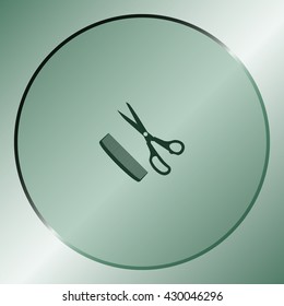 Barber Shop Flat Paper Cut Style Stock Vector Icon