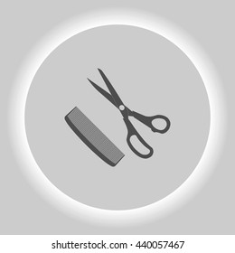 Barber Shop Flat Paper Cut Style Stock Vector Icon